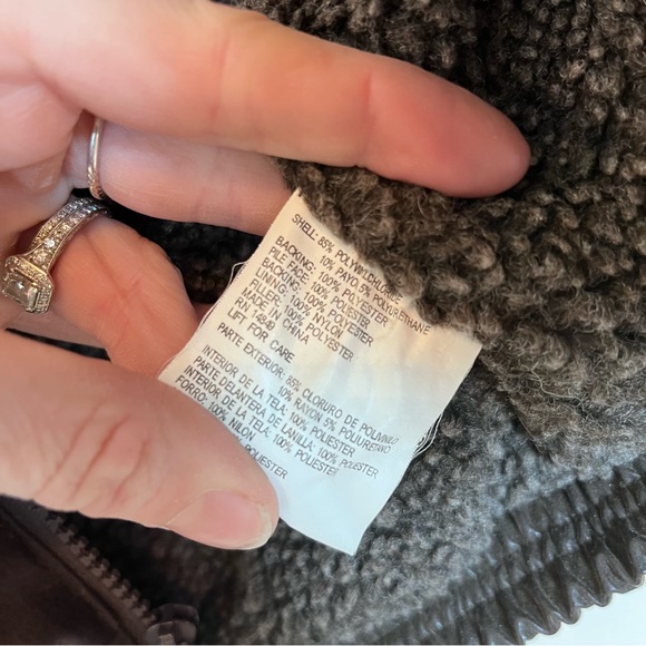 Big Chill Brown Faux leather Bomber Jacket Sherpa Lined Boys 18 Months Pilot - Picture 4 of 6